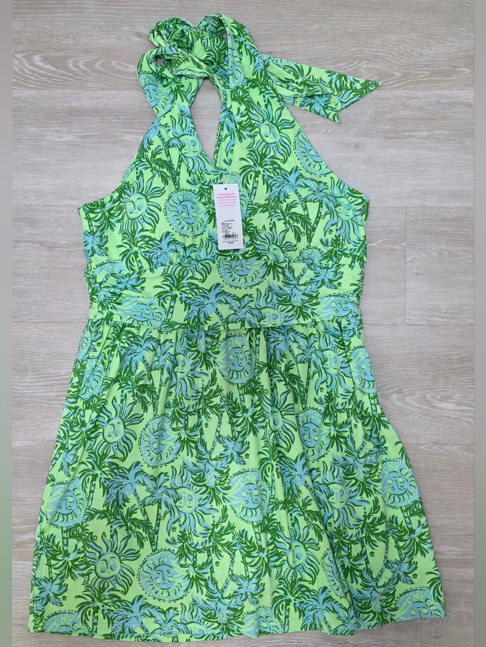 $168 LILLY PULITZER XL Montecito Skirted Romper Cool Mint Catchin Rays NWT - Picture 3 of 7